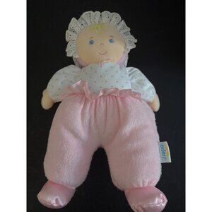 Vintage Eden Plush Baby Doll With Crinkle Arms Terry Cloth Body Satin Slippers